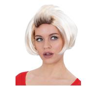 Smiffys Perruque blonde Mary Flick des années 90 - Accessoire de déguisement pour adultes - Style carré court avec frange volumineuse, idéale pour les fêtes costumées rétro, les looks de personnages