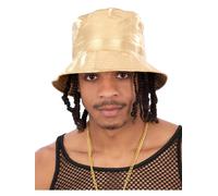 90s Rappeur Accessoires Bling Anneaux Chaîne Seau Chapeau Hommes Femmes Pop Rap