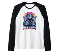 90s Vintage Nebelung Longhaired Russian Blue Manche Raglan