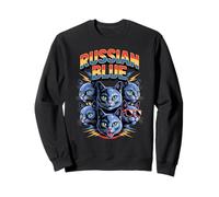 90s Vintage Russian Blue Cat Russian Blues Maltese Sweatshirt