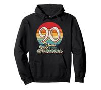 90th Birthday 90 Years Of Being Awesome Vintage 90 Ans Old Sweat à Capuche