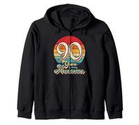 90th Birthday 90 Years Of Being Awesome Vintage 90 Ans Old Sweat à Capuche