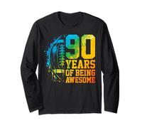 90th Birthday American Football 90 Years Old Man Woman Manche Longue