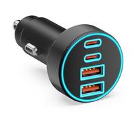 90W Chargeur Allume Cigare USB C, 4-Ports Double 45W USB-C/A, PD/QC Prise 12V Rapide Chargeur Voiture pour iPhone 17 Air16 15 14 13 12 11, Samsung Galaxy S26/S25/S24/Ultra, Google Pixel 10/9/8