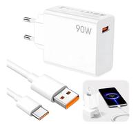 90W Chargeur Rapide avec 1.5m Câble USB C, Compatible avec Xiaomi 15 Ultra 15Pro 14T 14 13T 13 Ultra 13 Lite Pad 7 POCO X7 Pro X6 M7 F7Pro F6 F5 F4, Xiaomi 15 Ultra 15Pro 14T