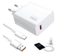 90W Chargeur Rapide, Bloc Chargeur USB, avec Câble USB C 1M, pour Smartphones, Compatible avec Xiaomi 14T 14 Ultra 13T Pro 13 Lite 13 12T, pour Redmi Note 12, POCO X6 Pro X6 X4