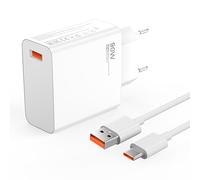 90W Chargeur Rapide Compatible avec Xiaomi 15/14/13/12S/Mi11 Ultra, 11T 13T 12S 12X 12/13 Lite, POCO F7/X7/X6/M6/F5/X5/X4 Pro, F6 F5 F4, Redmi Note 11/12T/12/13 Pro, avec USB C Câble de Charge 1.5M 6A