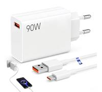 90W Chargeur Secteur USB C Chargeur Turbo pour Xiaomi 17 17T Pro, 15TPro | Câble de charge rapide 15 Ultra 15 Pro 14T 14 Ultra - Turbo Hyper Charge - 6 A