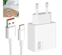 90W Chargeur Turbo Hypercharge avec 6A Câble USB C 1M pour Xiaomi 14T 14 13 Ultra POCO X7 Pro F6 X4 5G,Chargeur Charge Rapide pour Redmi Note 13 14 Pro 5G 14T 13T POCO Pad M6 Mi 10T Lite