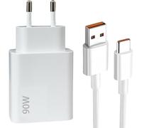 90W Super Fast Xiaomi Charger With 6A Usb-C Cable - Ultra-Powerful Fast Charging Solution, Compatible With Xiaomi 15/14/13 Ultra, Redmi Note Series, Poco Models, Mi Phones & Pads.