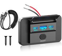 90w Usb C 12v Socket: Dual 36w Pd 3.0 Type C And 18w Qc 3.0 12 Volt Usb Car Charger With Waterproof Switch Cigarette Lighter Adapter For Rv,Boats,Trucks,Golf Carts,Motorhomes