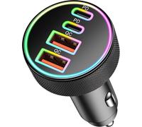 90w Usb C Car Cigarette Lighter Charger, 4-Ports Dual 45w Usb-C/A, Pd/Qc Socket 12v Fast Car Charger For Iphone 16 15 14 13 12 Xs Xr X, Samsung Galaxy S25/S24/S23/Ultra, Google Pixel 9/8/7