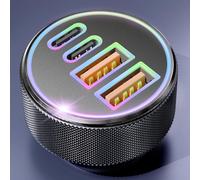 90w Usb C Cigarette Lighter, 12v Usb C Fast Car Charger 4-Port Pd&qc 3.0 Type-C Socket Adapter For Iphone 16/15/14/13/12/11 Pro Max 16e, Ipad, Samsung Galaxy S25 S24, Google Pixel 9/8/7, Macbook