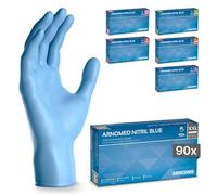 90x ARNOMED® Gants en nitrile taille XXL Bleu, Gants à usage unique pour chirurgie & laboratoire, Gants en nitrile sans poudre et sans latex, Moufles en nitrile en XS, S, M, L, XL, XXL