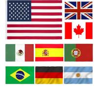 90x150cm Collection de drapeaux nationaux premium, drapeau de supporters de Coupe du monde extra large, États-Unis, Mexique, Portugal, Canada, Brésil, Royaume-Uni, Allemagne, Espagne, Argentine, Franc