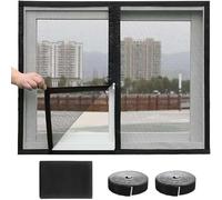 90x185cm DIY Moustiquaire Fenêtre, Moustiquaire Super Durable, Anti Mouche, Filet en Maille Fine Stop Insecte pour Porte de Balcon, Jardin, Découpable & Indéchirable