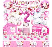 91 PCS Decoration Anniversaire Pat 2 ans, Kit Vaisselle Anniversaire Dog, Assiette Pat Dog Fête, Fête Fille, Ballon Enfant, Deco Gateau, Serviette