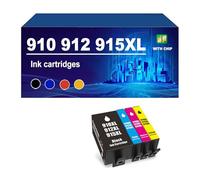 910 912 915XL Pack De Cartouches d'encre Compatibles avec Les Imprimantes pour HP 8010 8012 8013 8014 8015 8017 8018 8020 8022 8023 8024 8025 8026 8028 8035,4 Colors-1 Set