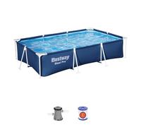 Bestway Kit piscine hors-sol tubulaire Steel Pro 300 x 201 x 66 cm rectangulaire filtre à cartouche