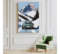 911 Carrera Poster de voiture alpine Berge Neige Vintage Malika Favre 911 Décoration murale sur toile