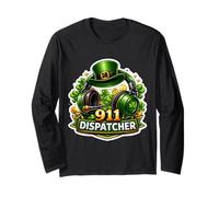 911 Répartiteur d'urgence Premier intervenant Jour de la Saint-Patrick Manche Longue