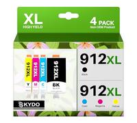 912 912XL Lot de 4 cartouches d'encre compatibles avec HP 912 XL pour HP OfficeJet 8010 8012 8013 8014 8015 8017 OfficeJet Pro 8020 8021 8022 8023 8024 8025