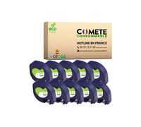 91200 Pack de 10 Rubans eiqueteuse compatibles avec DYMO 91200 Etiquettes adhesifs Noir sur Blanc