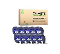 91201 Pack de 10 Rubans etiquetteuse compatibles avec DYMO 91201 12mm etiquettes adhésif Noir sur Blanc