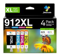 912XL Cartouches d'encre 912XL 912 XL Compatible pour HP Officejet 8012 8014 8015 8017 8010 Officejet Pro 8020 8022 8023 8024 8025 (Noir Jaune Cyan Magenta, 4-Pack)
