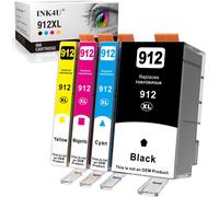 912Xl Cartouches D'Encre Compatible Pour Hp 912 912Xl 912 Xl Pack Pour Hp Officejet Pro 8020 8022 8023 8024 8025 Pour Hp Officejet 8010 8012 8013 8014 8015 8017 (4-Pack)