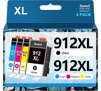912Xl Lot De 4 Cartouches D'Encre De Rechange Pour Hp 912 Xl Officejet 8010 8012 8013 8014 8015 8017 8018 Officejet Pro 8022 8023 8024 8025 (Noir/Cyan/Magenta/Jaune)