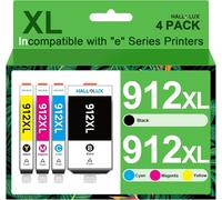 912Xl Pack De 4 Cartouche D'Encre Remplacement Pour Hp 912 912Xl Pour Hp Officejet 8012 8010 8014 8015 Pour Officejet Pro 8025 8024 8023 8020 8022 (Noir, Cyan, Magenta, Jaune, 4-Pack)