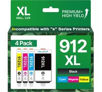 912Xl Pack De 4 Cartouche D'Encre Remplacement Pour Hp 912 912Xl Pour Hp Officejet 8012 8010 8014 8015 Pour Officejet Pro 8025 8024 8023 8020 8022 (Noir, Cyan, Magenta, Jaune, 4-Pack)