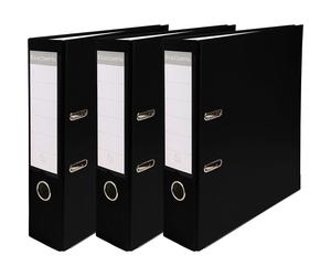 [918401SE] EXACOMPTA jeu de 3 classeurs à levier Premium, A4, 80 mm, noir