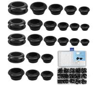 92 PcsPasse Fil Caoutchouc, Passe Oeillets en Caoutchoucs, Passe-câbles Rondelle Caoutchouc, œillet de Câble, Joint Anneau Conducteur Électrique pour Protection de Câble Prise Fils(Noir)