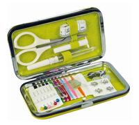 [92037] KLEIBER Etui de couture de voyage "Design", 24 pièces, blanc