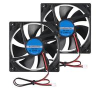 9225 Lot de 2 ventilateurs d'ordinateur 92 mm x 92 mm x 25 mm à 2 broches CC 12 V 2 broches pour imprimante 3D, boîtiers d'ordinateur, projets de ventilation de refroidissement DIY (12 V 2 broches)