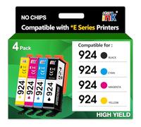 924 Cartouches d'encre pour HP 924 Cartouches 924XL 924e Compatible pour HP OfficeJet HP OfficeJet 8120,8122e, 8124e, 8125e, pour OfficeJet Pro 8130e, 8132e, 8134e, 8138e, 8139e, (avec Puce)