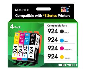 924 Cartouches d'encre pour HP 924 Cartouches 924XL 924e Compatible pour HP OfficeJet HP OfficeJet 8120,8122e, 8124e, 8125e, pour OfficeJet Pro 8130e, 8132e, 8134e, 8138e, 8139e, (Pas avec Puce)