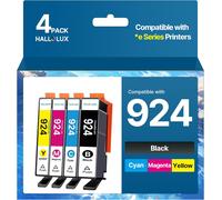 924 Cartouches d'encre pour HP 924 Cartouches Compatibles pour HP OfficeJet 8120e 8122e 8124e 8125e pour OfficeJet Pro 8130e 8132e 8134e 8138e 8139e (4 Pack, Pas avec Puce)