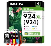 924 Cartouches Multipack 8132e 8122e Compatible pour HP 924 Pack de 4 Cartouches XL pour HP924 924XL 924e pour HP OfficeJet Pro 8132e 8122e 8120e 8130e 8125e 8124e Cartouches d'imprimante avec Puce