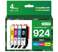 924 Lot de 4 Cartouches d'encre 924e compatibles avec HP 924, pour HP Officejet Pro 8120e HP Officejet Pro 8132e 8122e 8134e 8135e 8138e 8139e 8124e (Lot de 4, Pas de Puce)