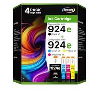 924e Cartouches d'encre Compatibles Cartouche pour HP 924 e Pack de 4 Cartouches 924 XL Cartouche Encre pour HP Office Jet Pro 8120 8122 8123 8125 8128 8130 8132 8133 8134 8135（avec Puce）