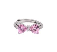 925 Anneau, ring de noix de nœud délicat vintage coeur rose cubique zircone promesse anneaux élégants bandes de mariage empilables anneaux anneaux ajustés déclaration bijoux cadeau d'anniversaire