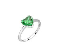 925 Anneaux de mariage en argent sterling étincelants Topaz Aquamarine Ruby en carbone Diamond Heart Bijoux