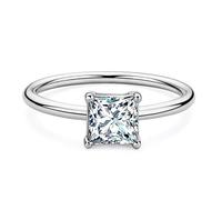 925 argent sterling 1 carat carré bagages Moissanite pour les femmes cadeau bijoux de mariage scintillant