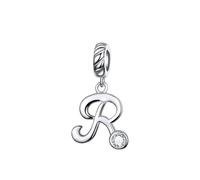 925 Argent Sterling Alphabet Lettre Bricolage Dangle Charm Perles Fit Bracelet Original Collier Pendentif Pour La Fabrication De Bijoux