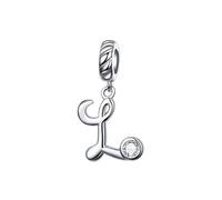 925 Argent Sterling Alphabet Lettre Bricolage Dangle Charm Perles Fit Bracelet Original Collier Pendentif Pour La Fabrication De Bijoux