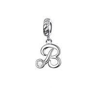 925 Argent Sterling Alphabet Lettre Bricolage Dangle Charm Perles Fit Bracelet Original Collier Pendentif Pour La Fabrication De Bijoux
