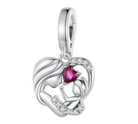 925 Argent Sterling Amour Charme J'Aime Maman Coeur Pendentif Perles Ajuster Bricolage Bracelet Collier Bijoux